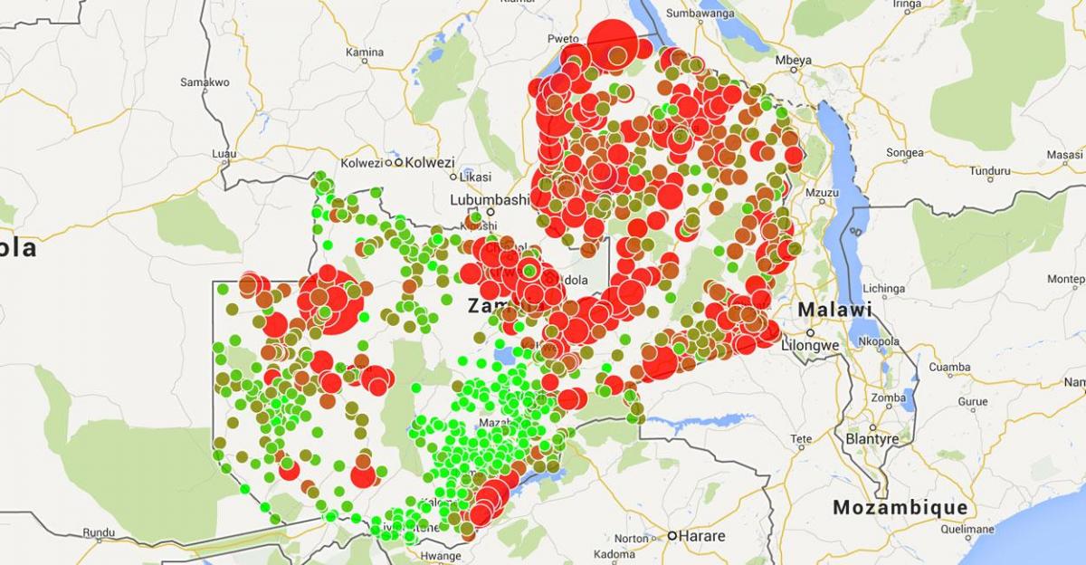 térkép Malawi malária 