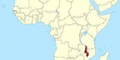 Malawi elhelyezkedés a világ térkép