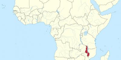 Afrika térkép mutatja Malawi